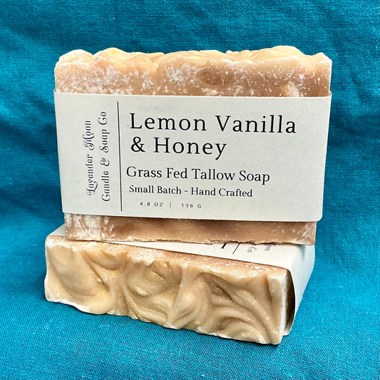 Lemon Vanilla Honey  Handmade Tallow Soap